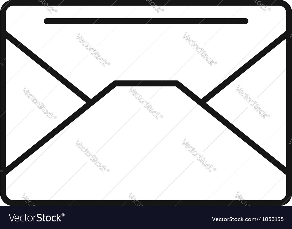 Postcard envelope icon outline mail letter Vector Image