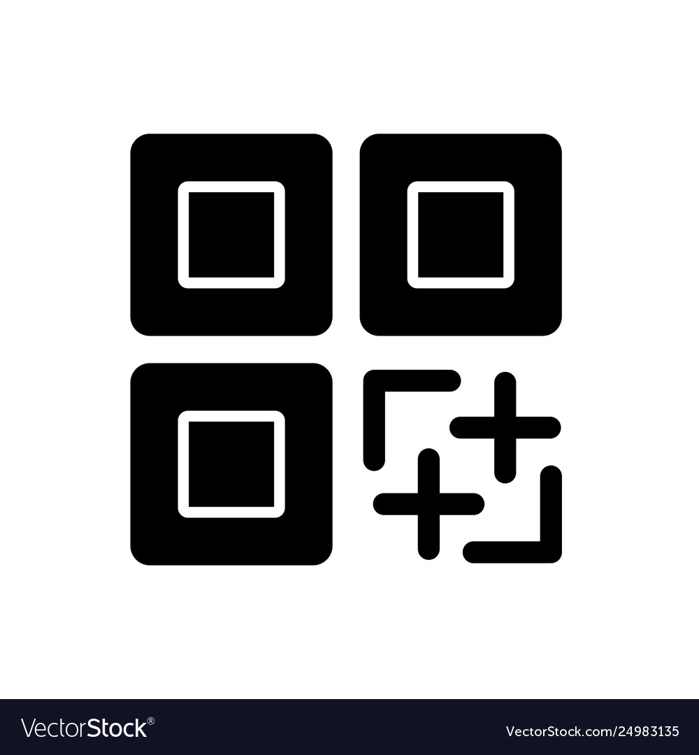 Qr code icon black and white code Royalty Free Vector Image