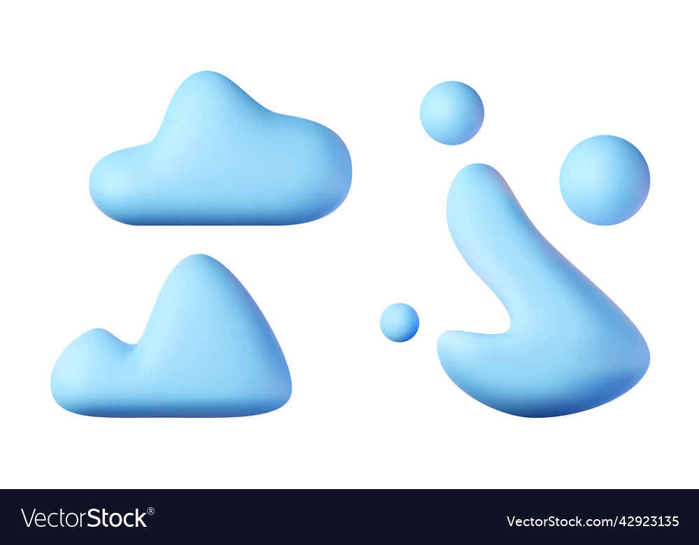 Set of 3d plants vector image Set of 3d plants