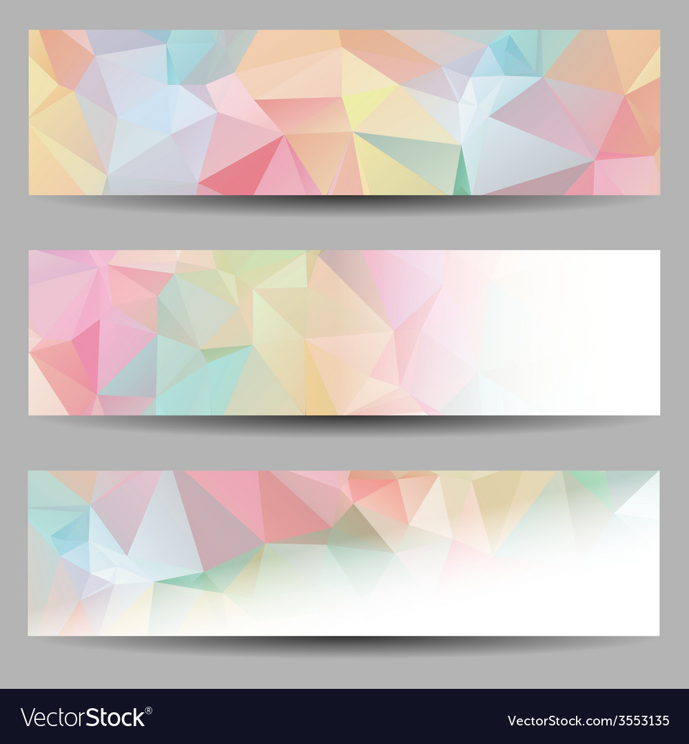 Set of banners with abstract triangles