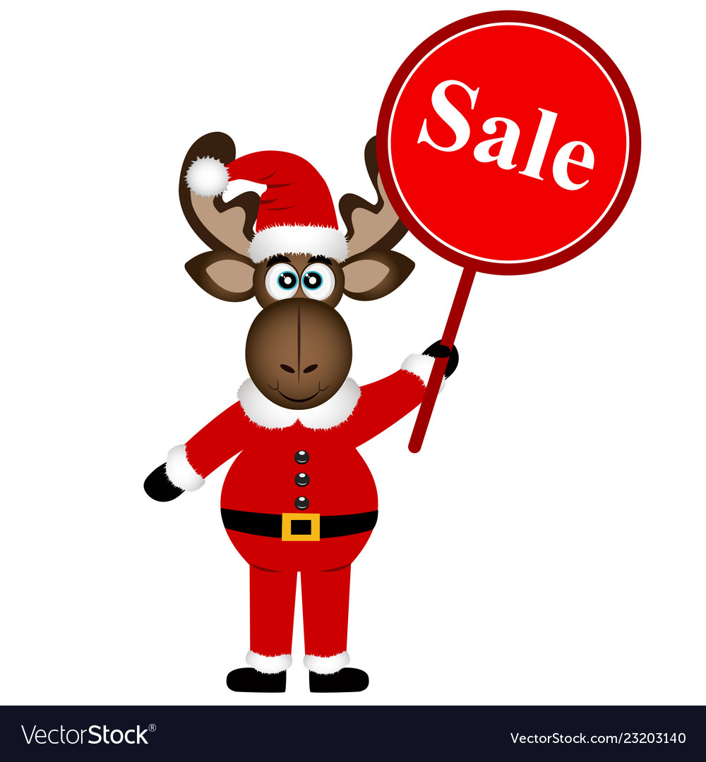 Christmas Sale Christmas Elk With Banner Vector Image