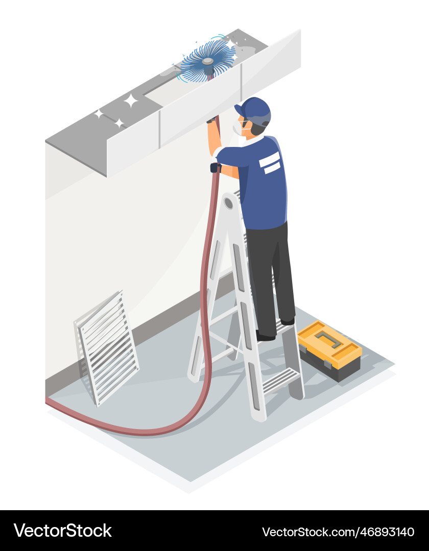 Hvac cleaning and maintenance service Royalty Free Vector