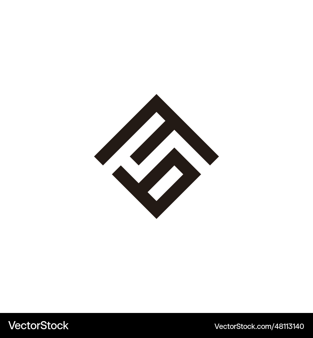 Letter m and b square elegant geometric symbol Vector Image