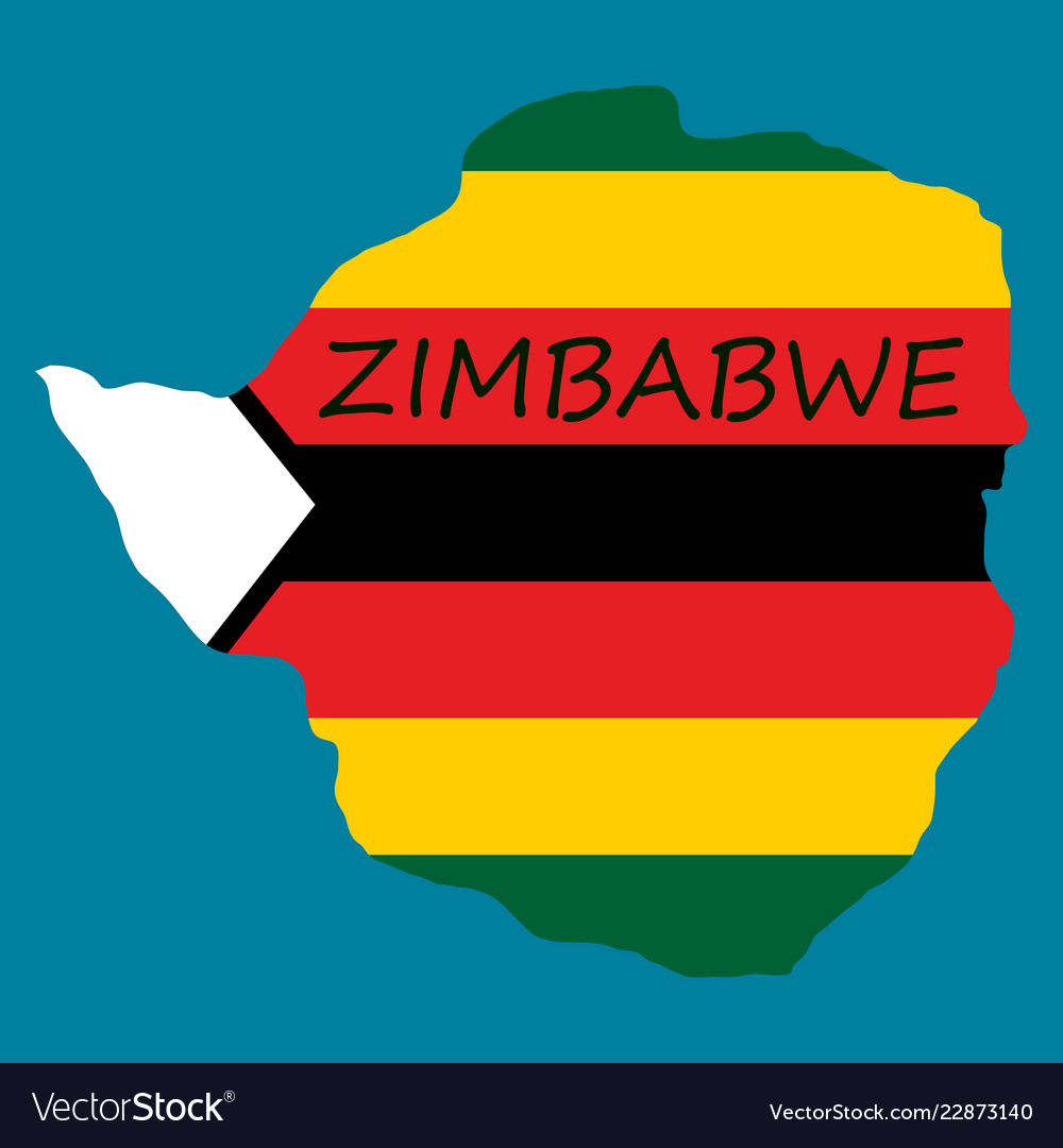 Map of zimbabwe with the image national Royalty Free Vector