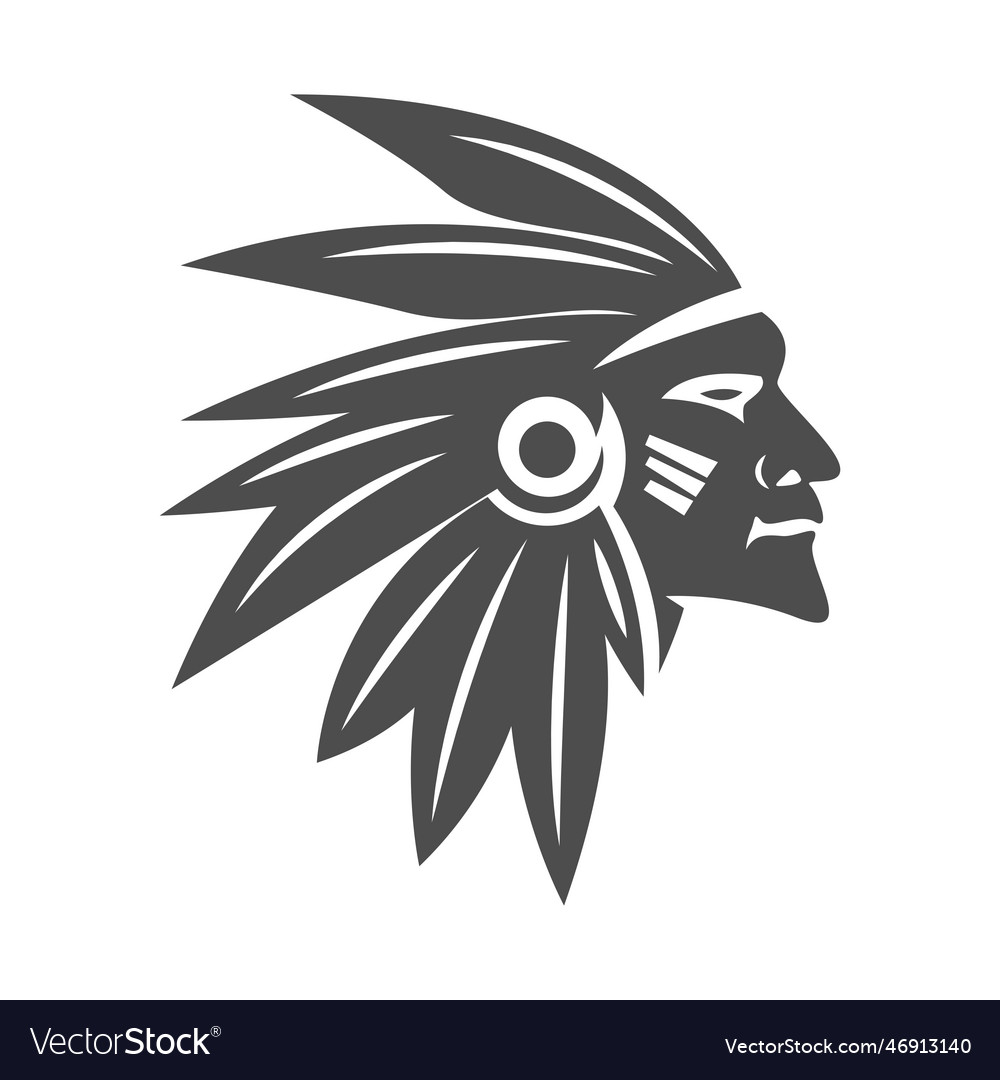 Native american icon logo design Royalty Free Vector Image