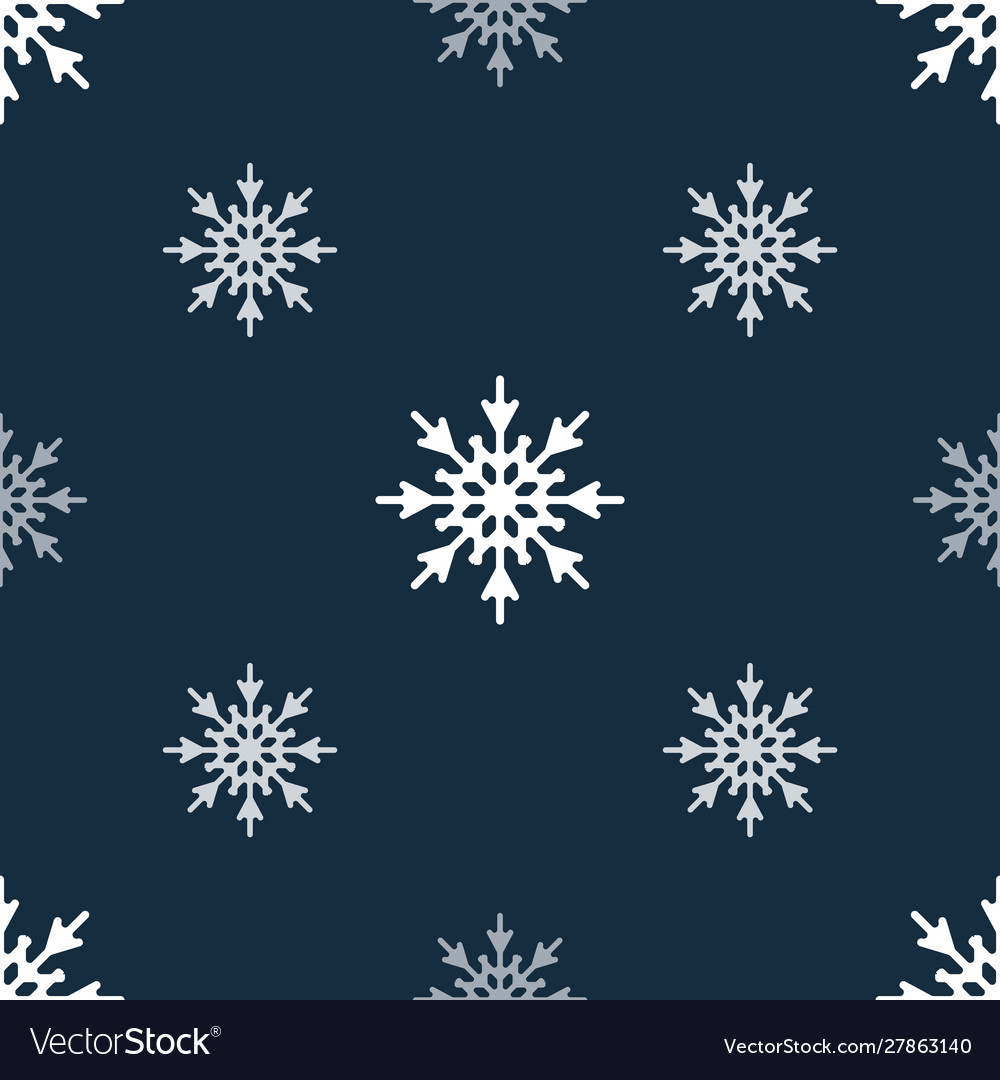 Seamless pattern with white snowflakes on a dark