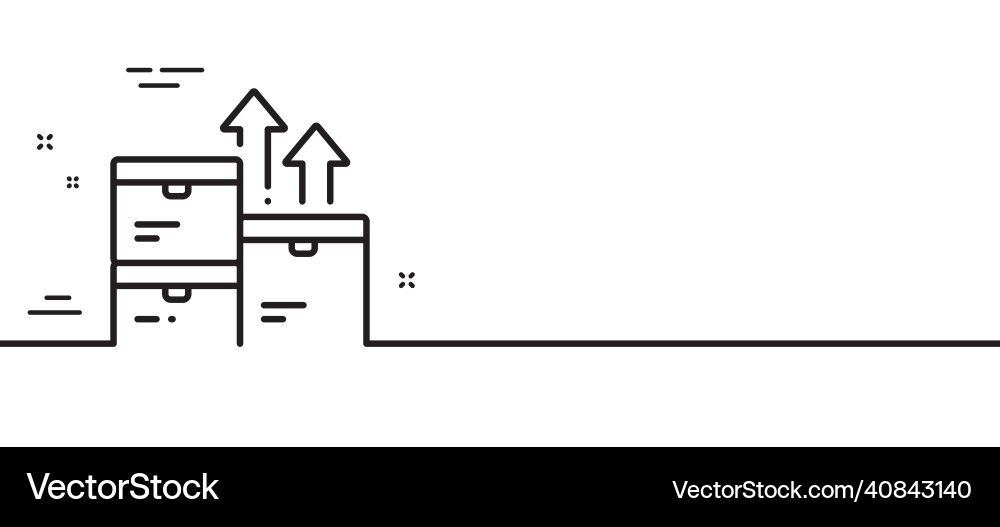 Wholesale goods line icon warehouse boxes sign Vector Image