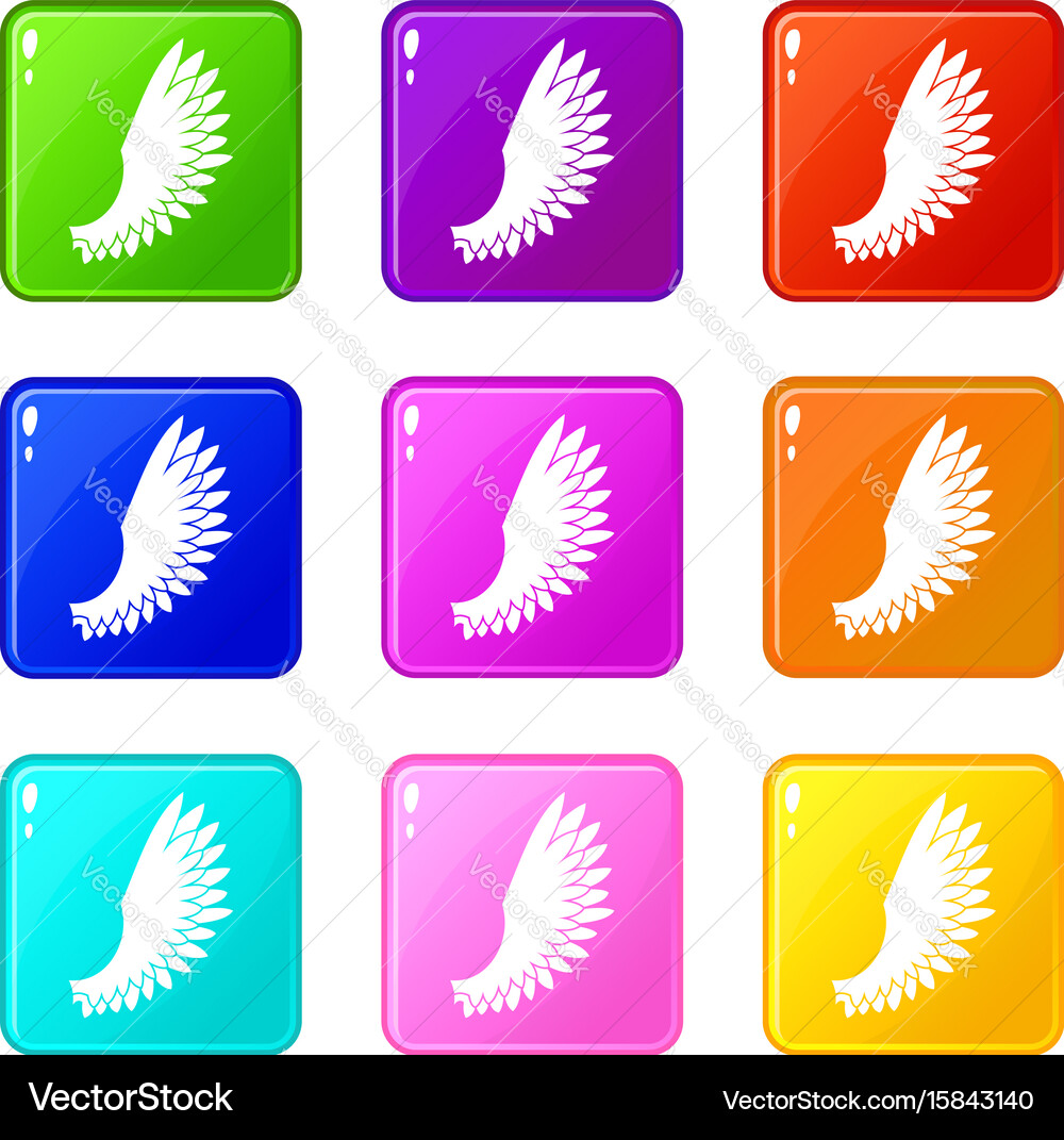 Wing icons 9 set Royalty Free Vector Image - VectorStock
