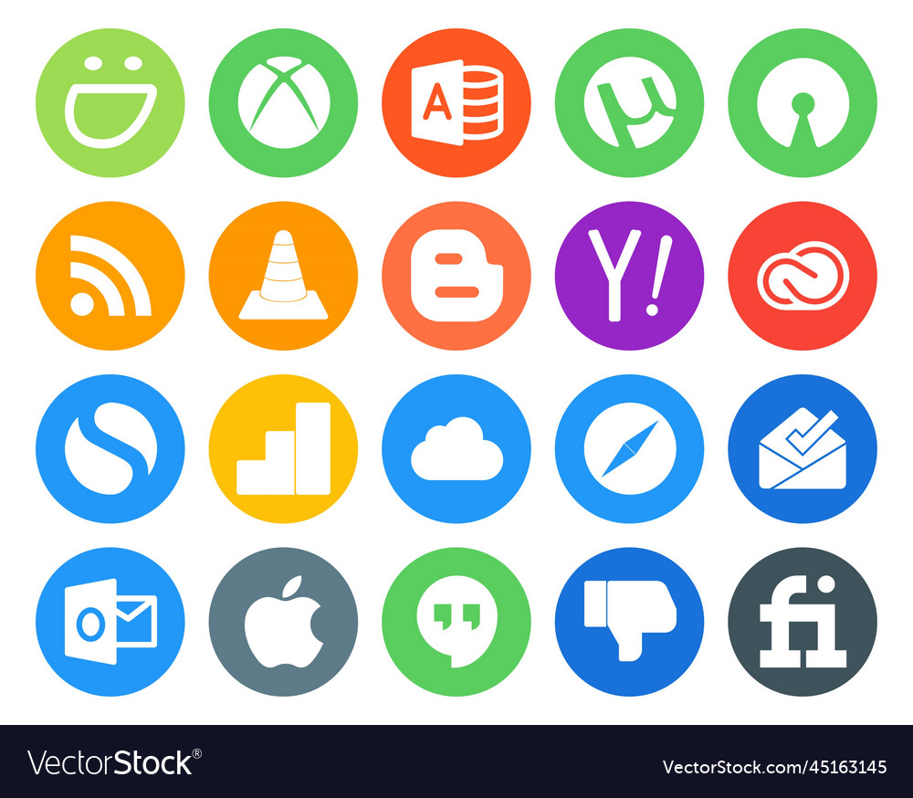 20 social media icon pack including icloud simple