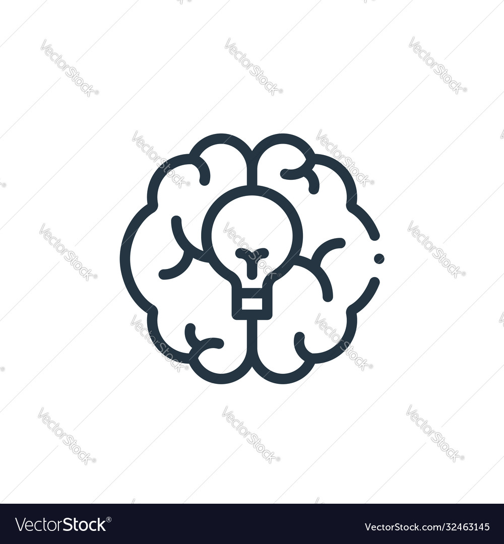 Brain icon isolated on white background outline