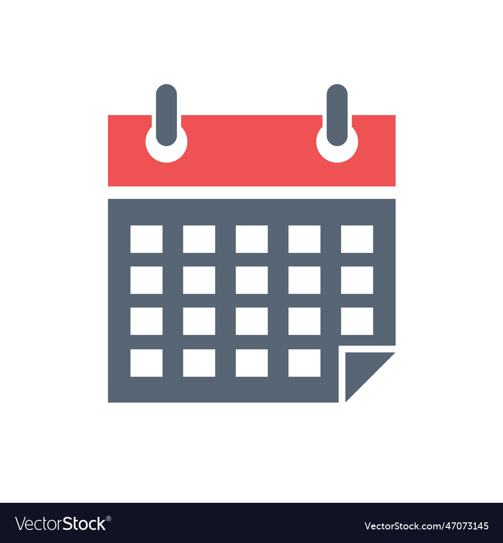 Calendar flat icon color symbols Royalty Free Vector Image