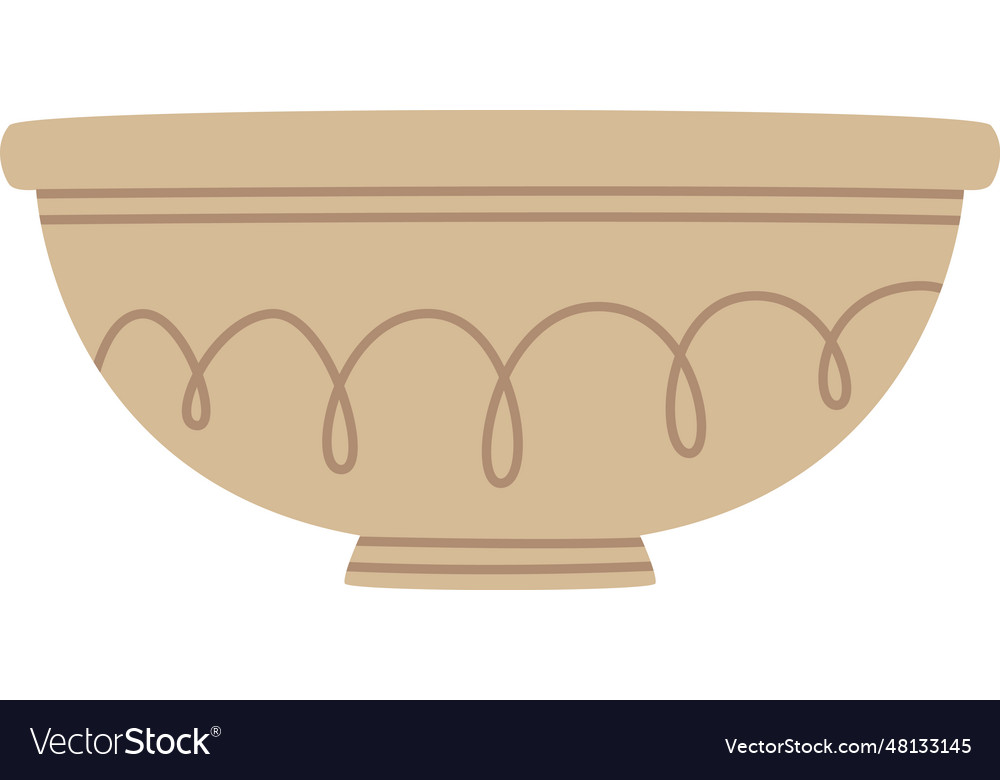 Clay bowl kitchen utensil Royalty Free Vector Image