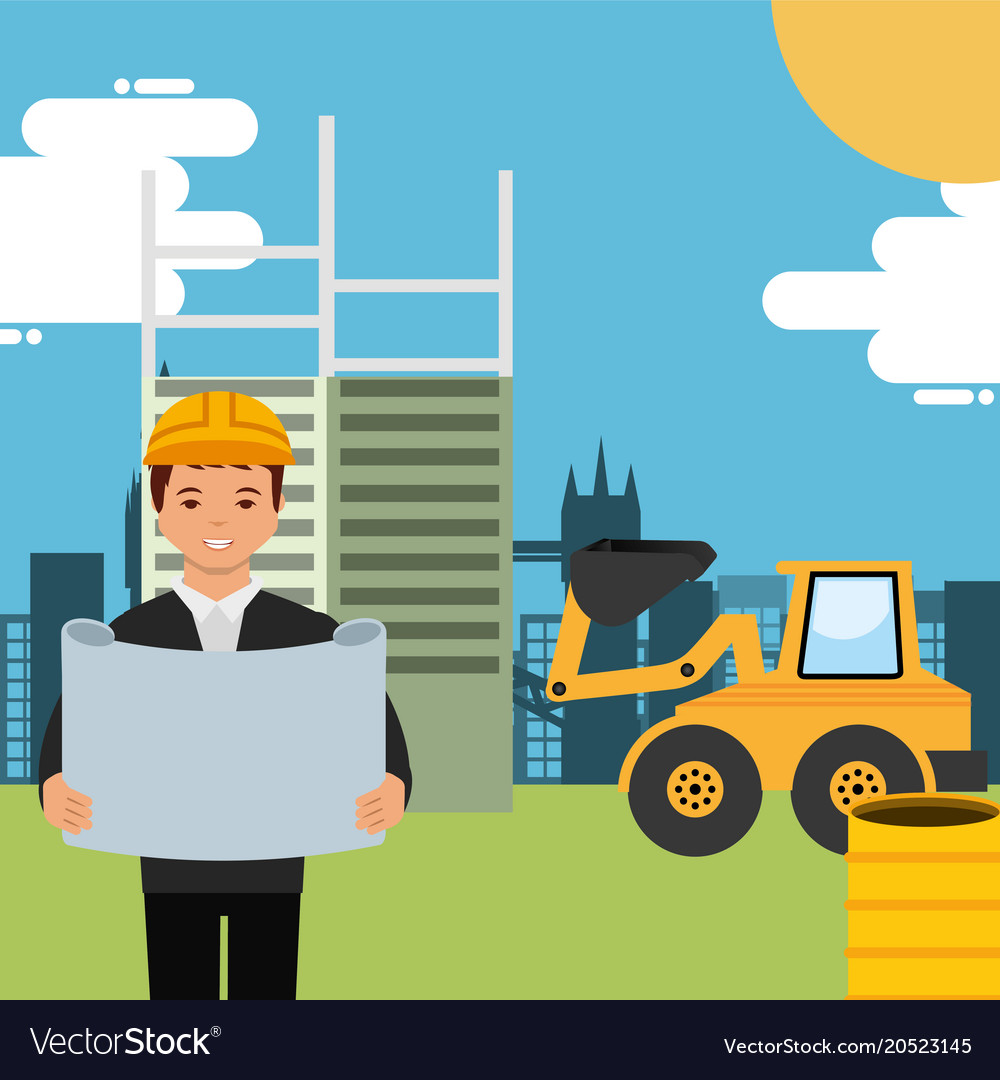 Construction people workers Royalty Free Vector Image