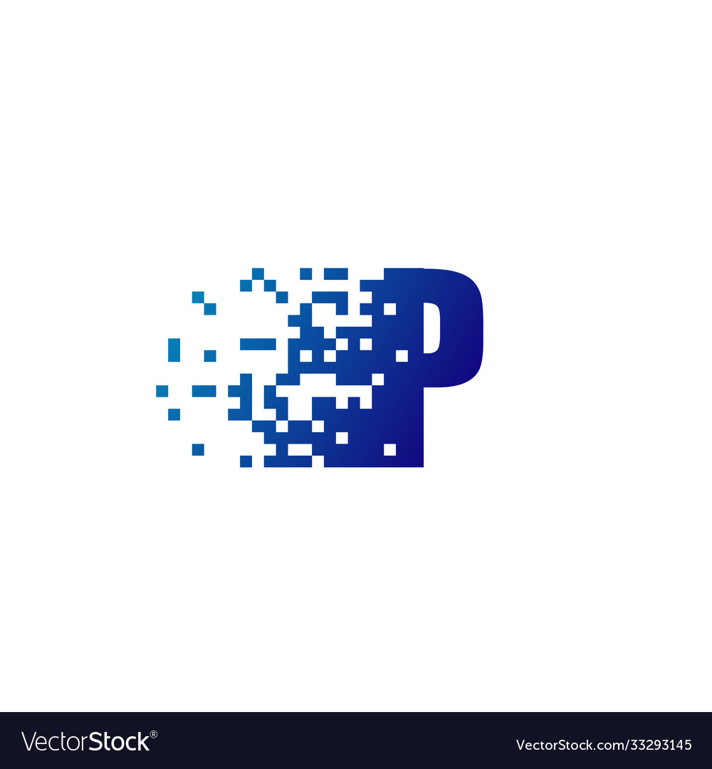 Buchstaben p Pixel Logo schnell bewegen