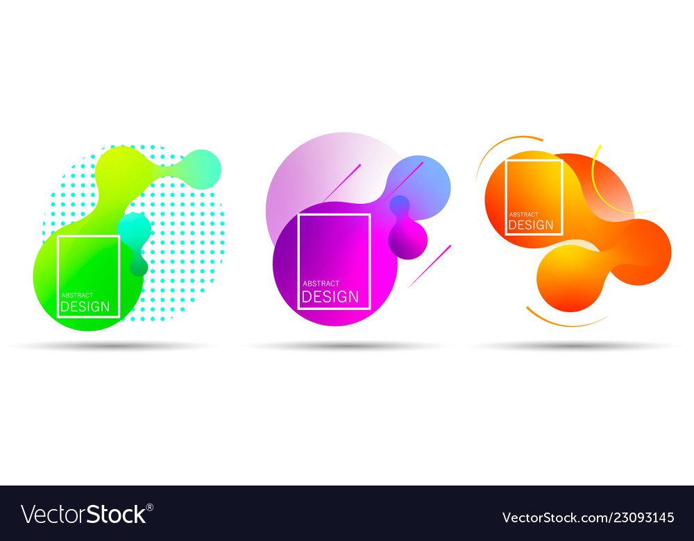 Set of colorful elements gradient abstract shape Vector Image