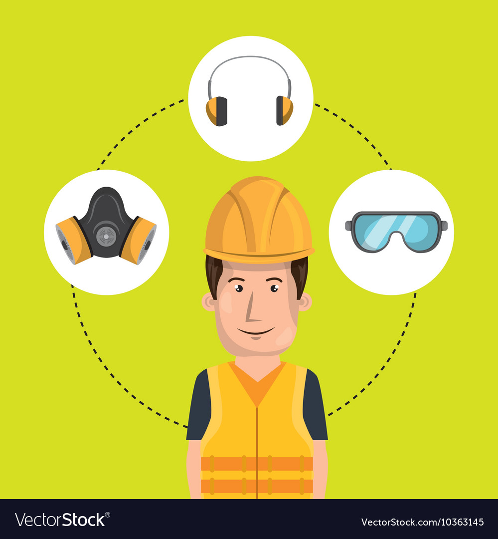 Worker equipment protection tool Royalty Free Vector Image