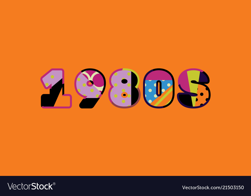 1980s concept word art Royalty Free Vector Image