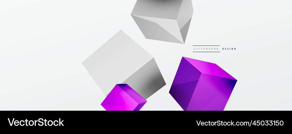 3d cubes abstract background composition Vector Image