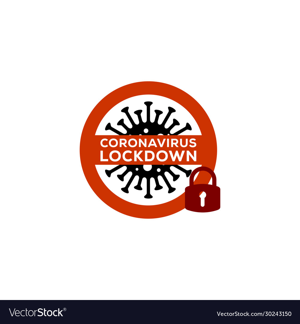 Coronavirus lockdown symbol pandemic Royalty Free Vector