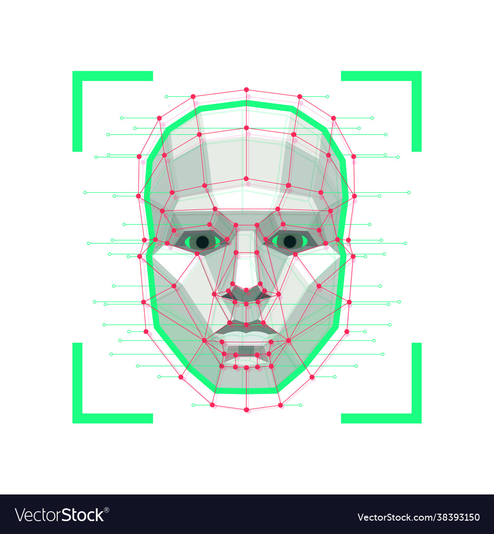 Facial recognition system concept face id Vector Image