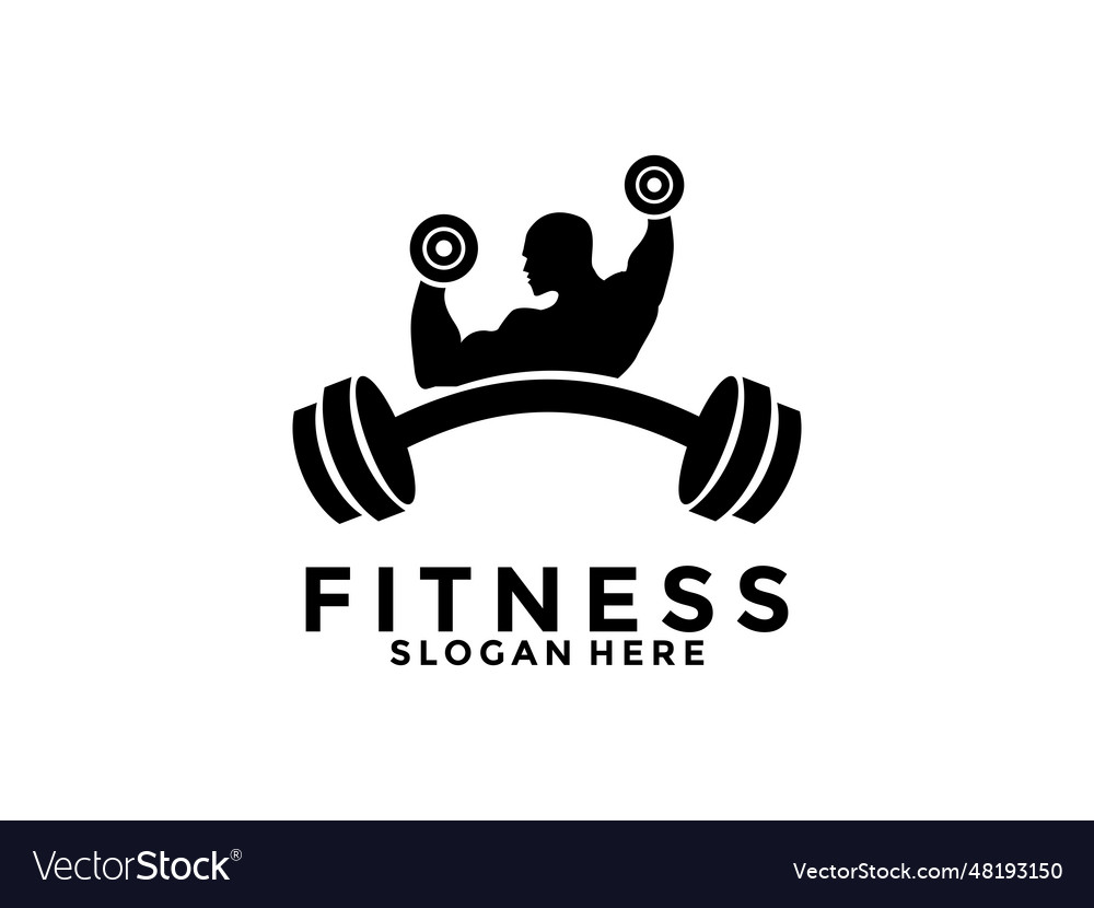 Fitness and gym logo design Royalty Free Vector Image