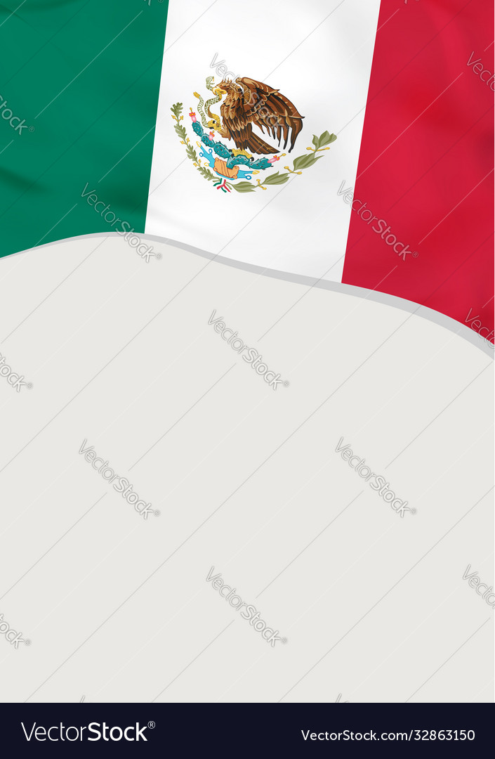 Leaflet design with flag mexico template Vector Image