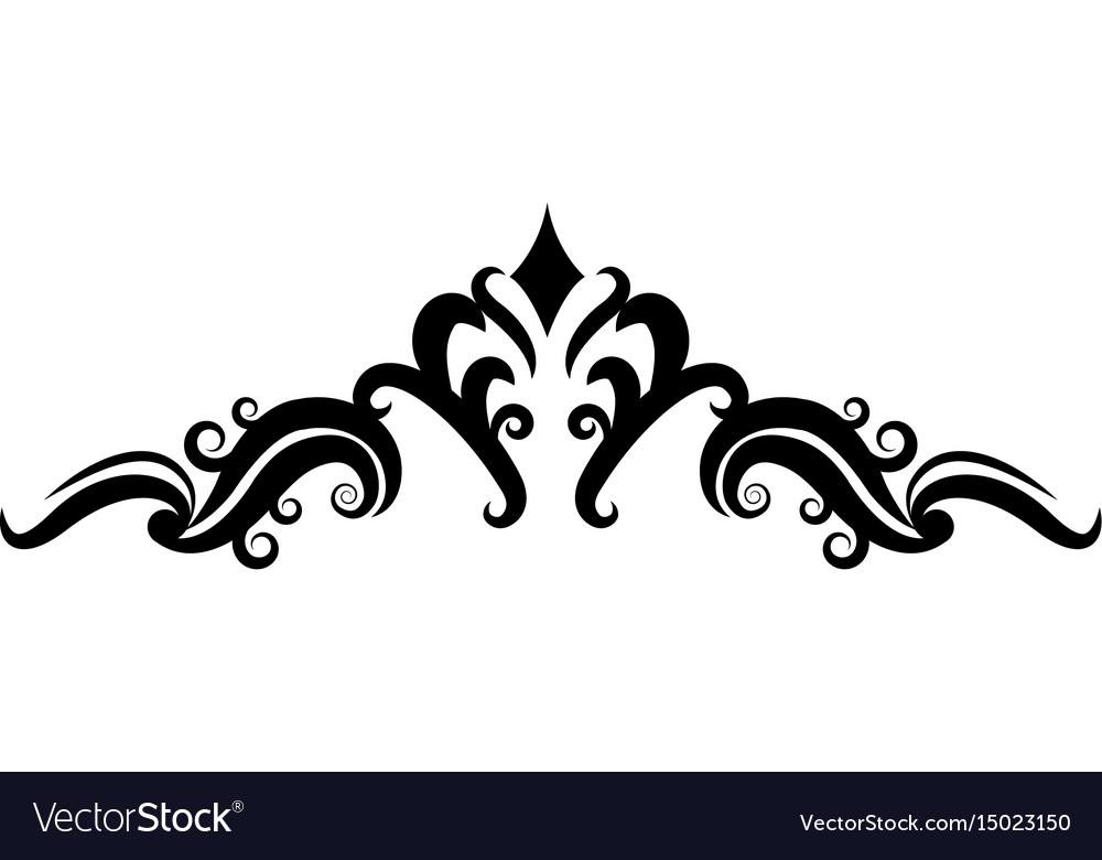 Ornate floral corner and border heraldic classic Vector Image