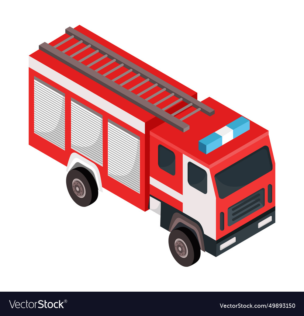 Red fire fighting vehicle emergency service Vector Image