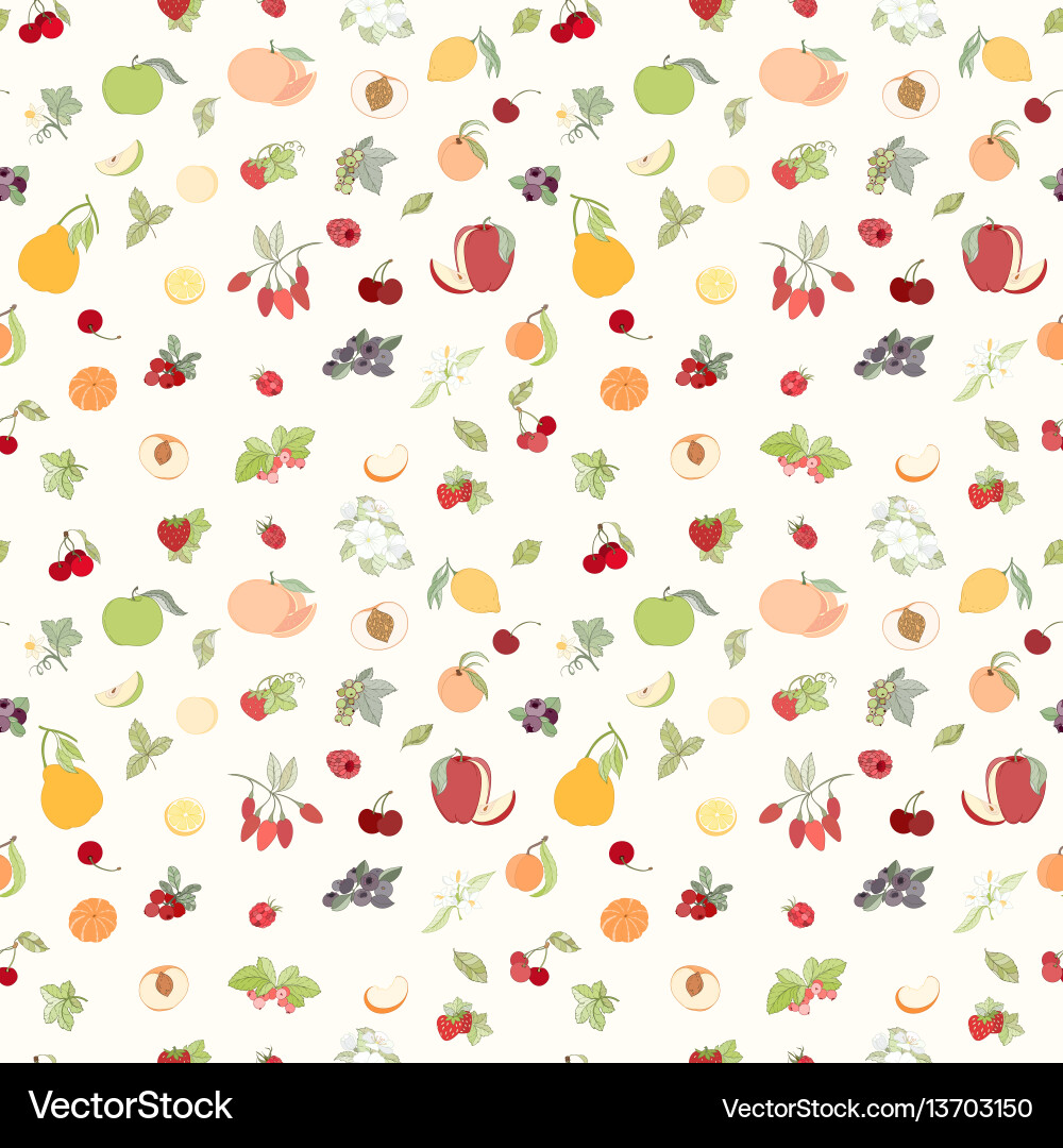 Seamless fruit pattern Royalty Free Vector Image