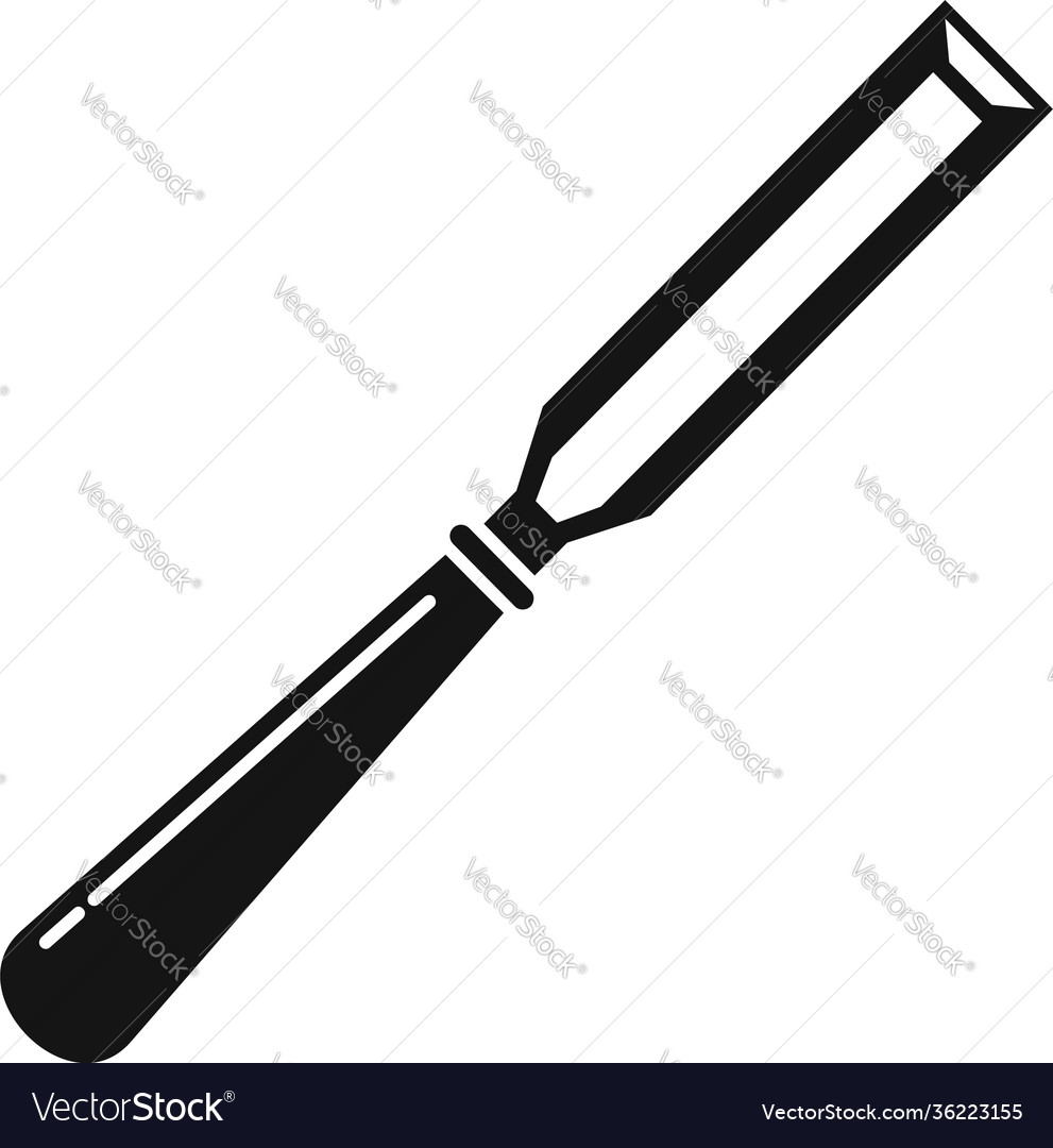 Chisel iron icon simple style Royalty Free Vector Image