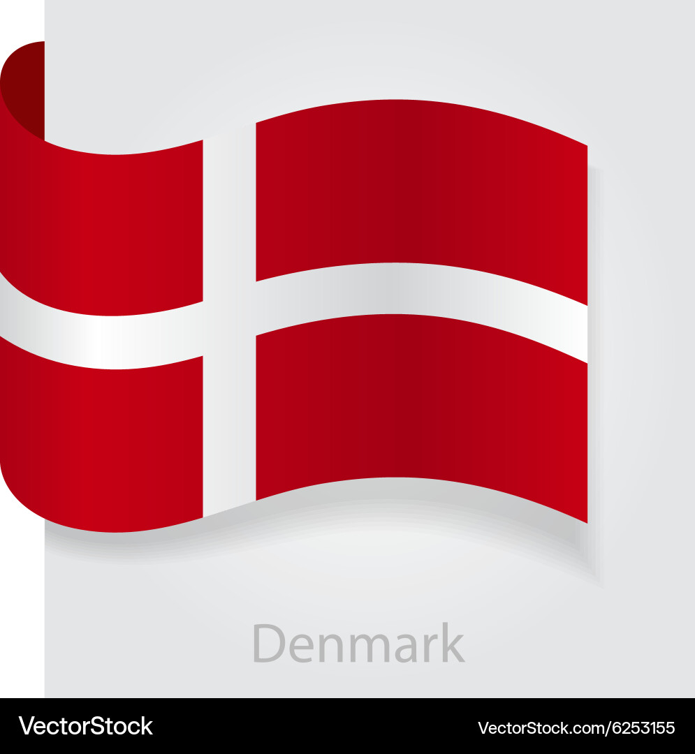 Denmark flag Royalty Free Vector Image - VectorStock