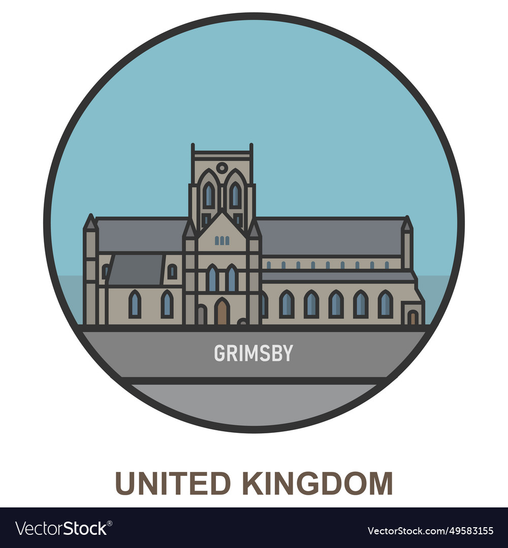 Grimsby cities and towns in united kingdom Vector Image