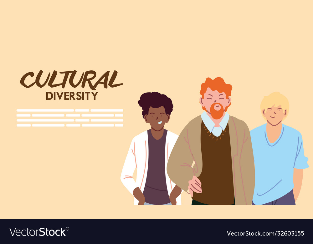 Men cartoons cultural diversity design Royalty Free Vector