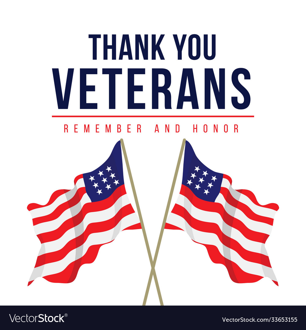 Thank you veterans template design Royalty Free Vector Image