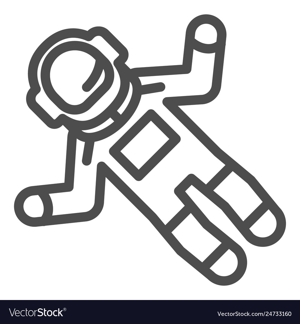 Astronaut line icon spaceman