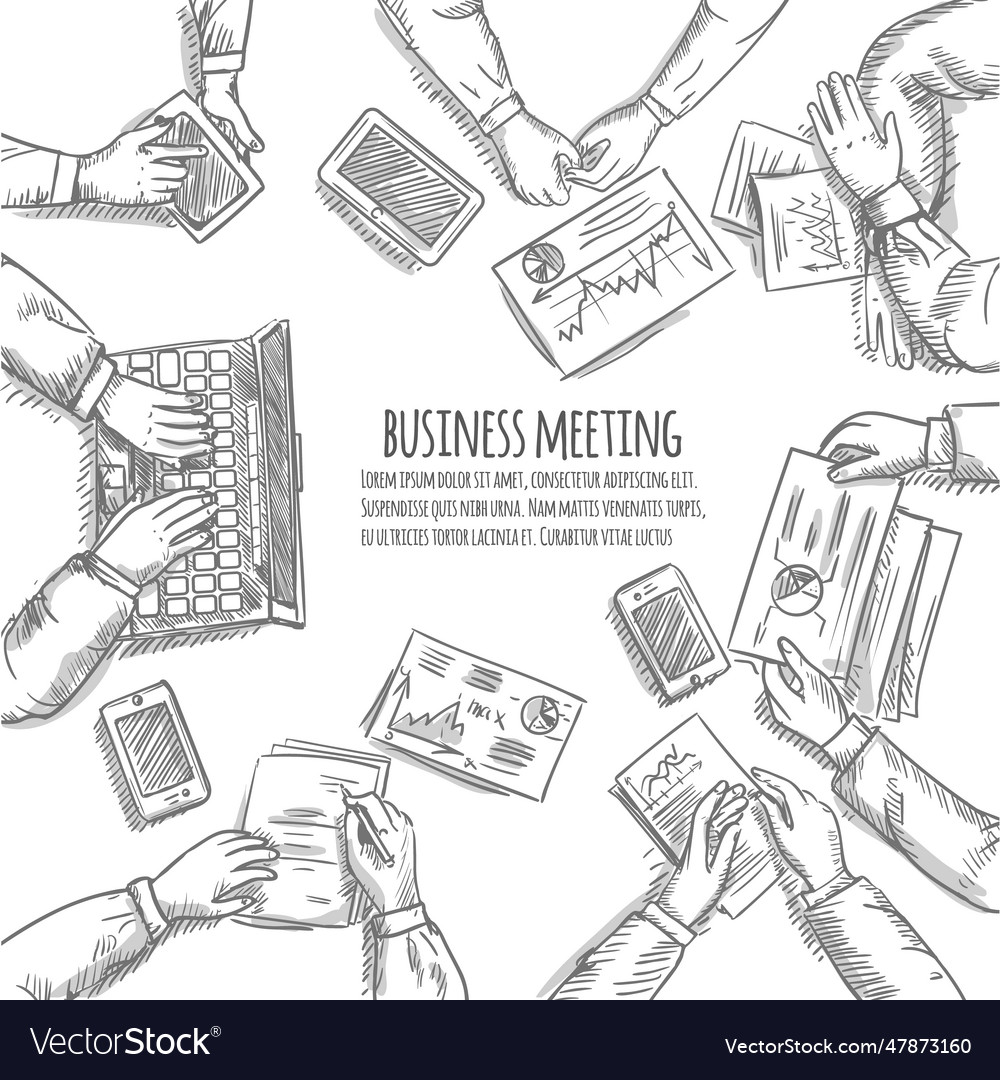 Business Meeting Sketch Business Meeting Sketch Vector Image Business Meeting Sketch Business Meeting Sketch Vector Image