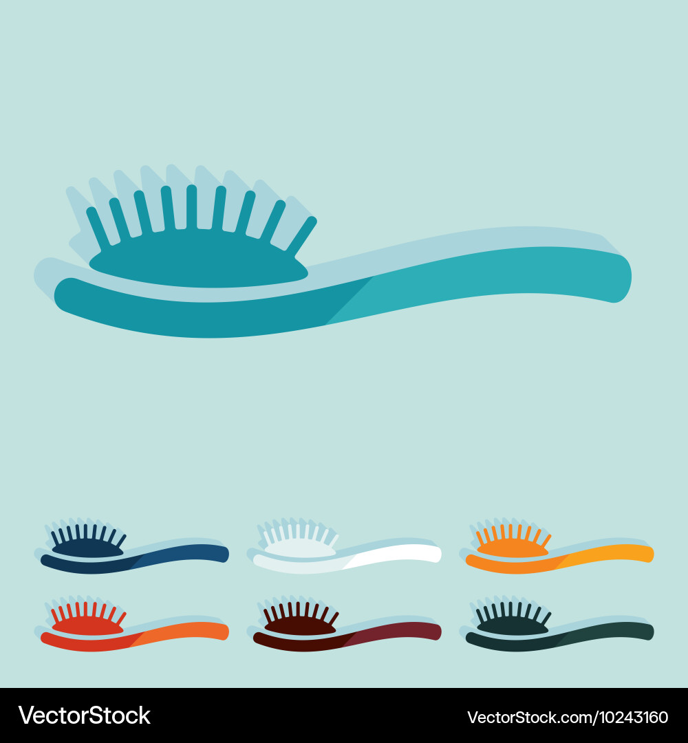 Flat design hair brush Royalty Free Vector Image