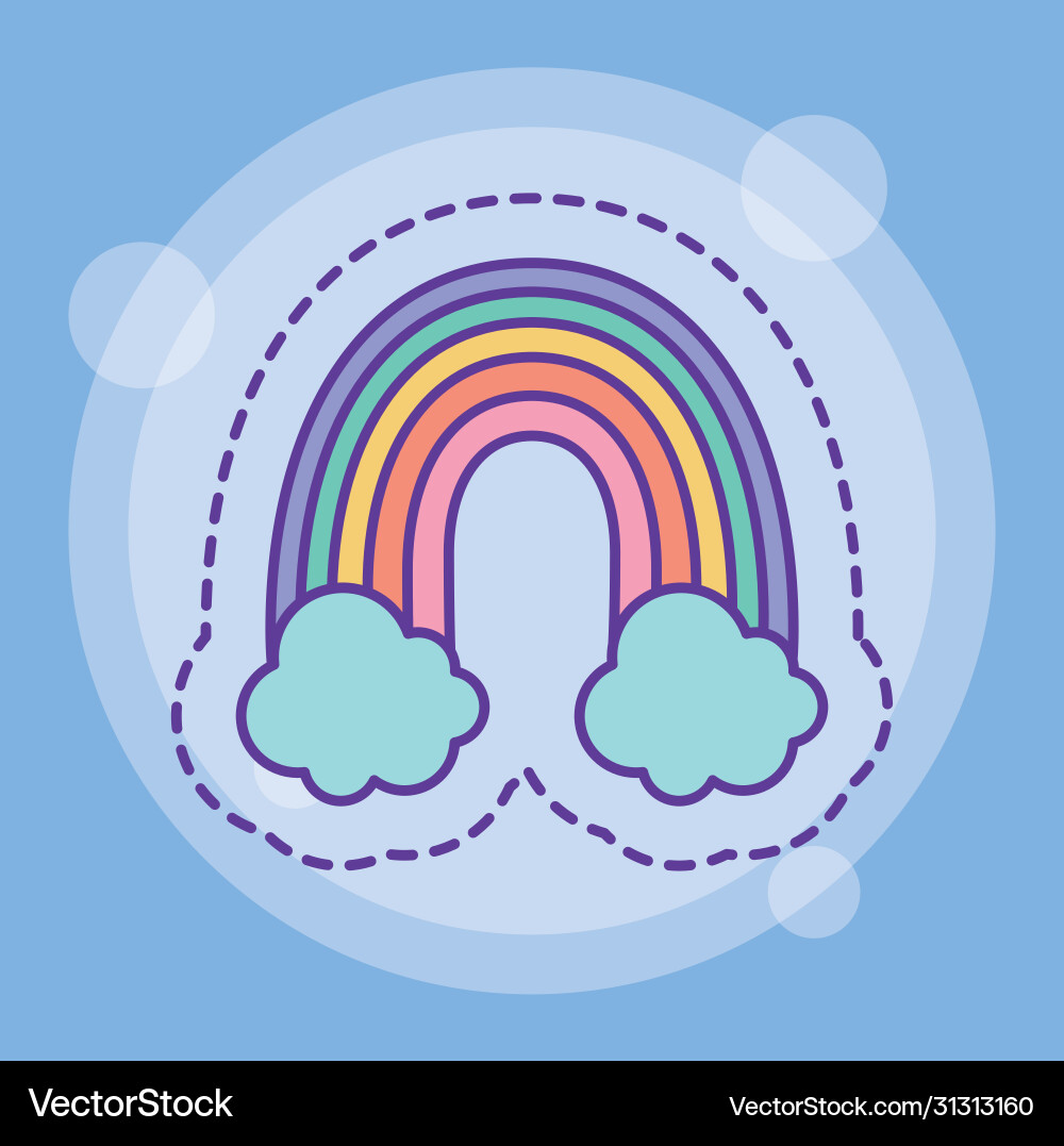 Rainbow with clouds design Royalty Free Vector Image