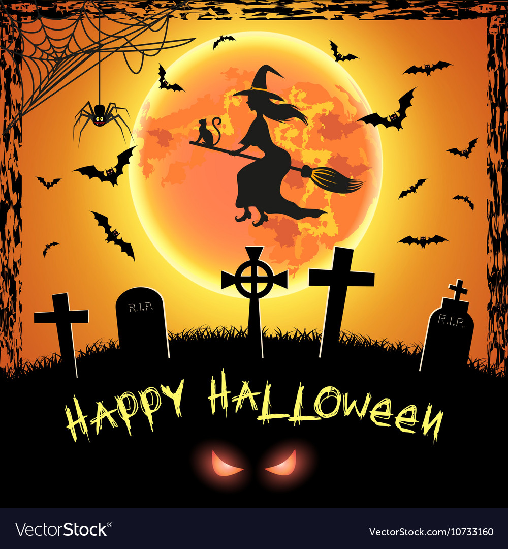 Spooky card for halloween Royalty Free Vector Image