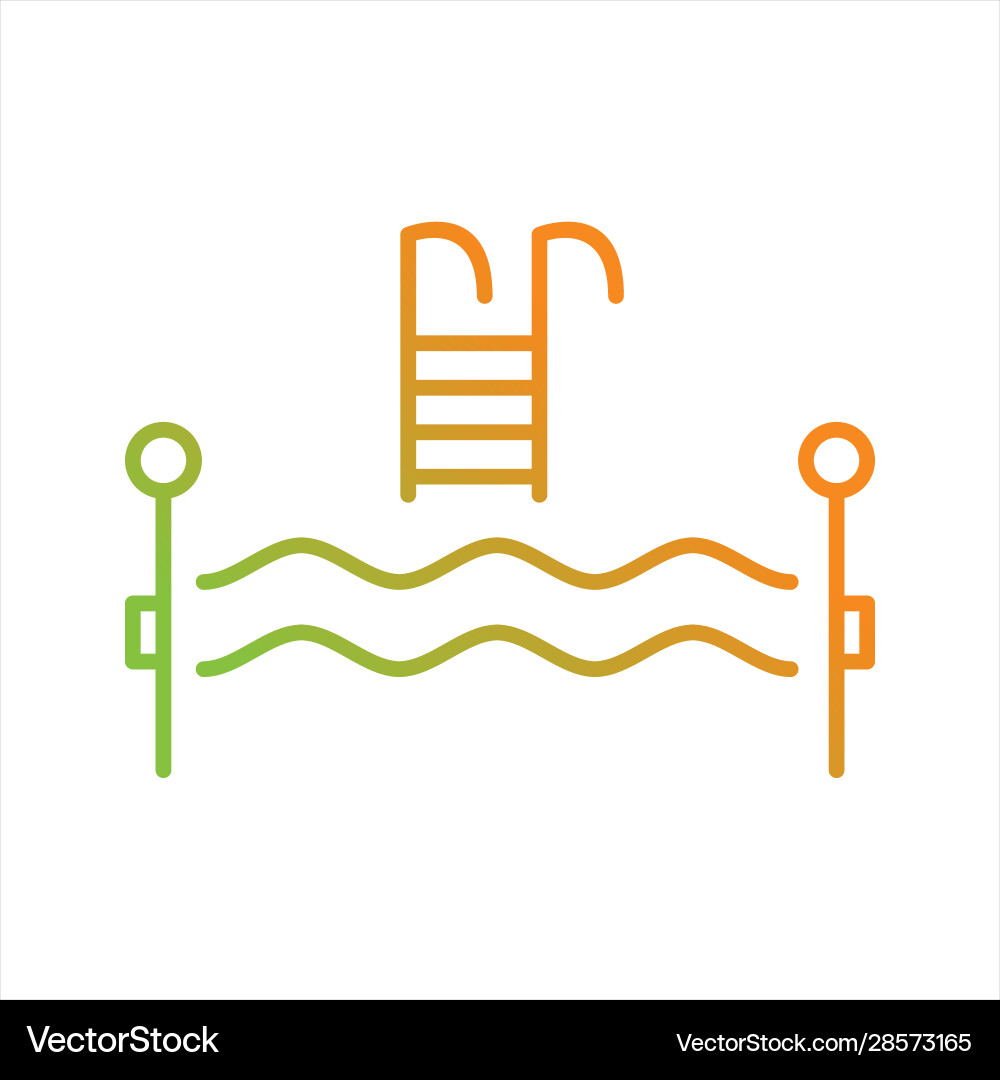Beautiful swimming pool line icon Royalty Free Vector Image