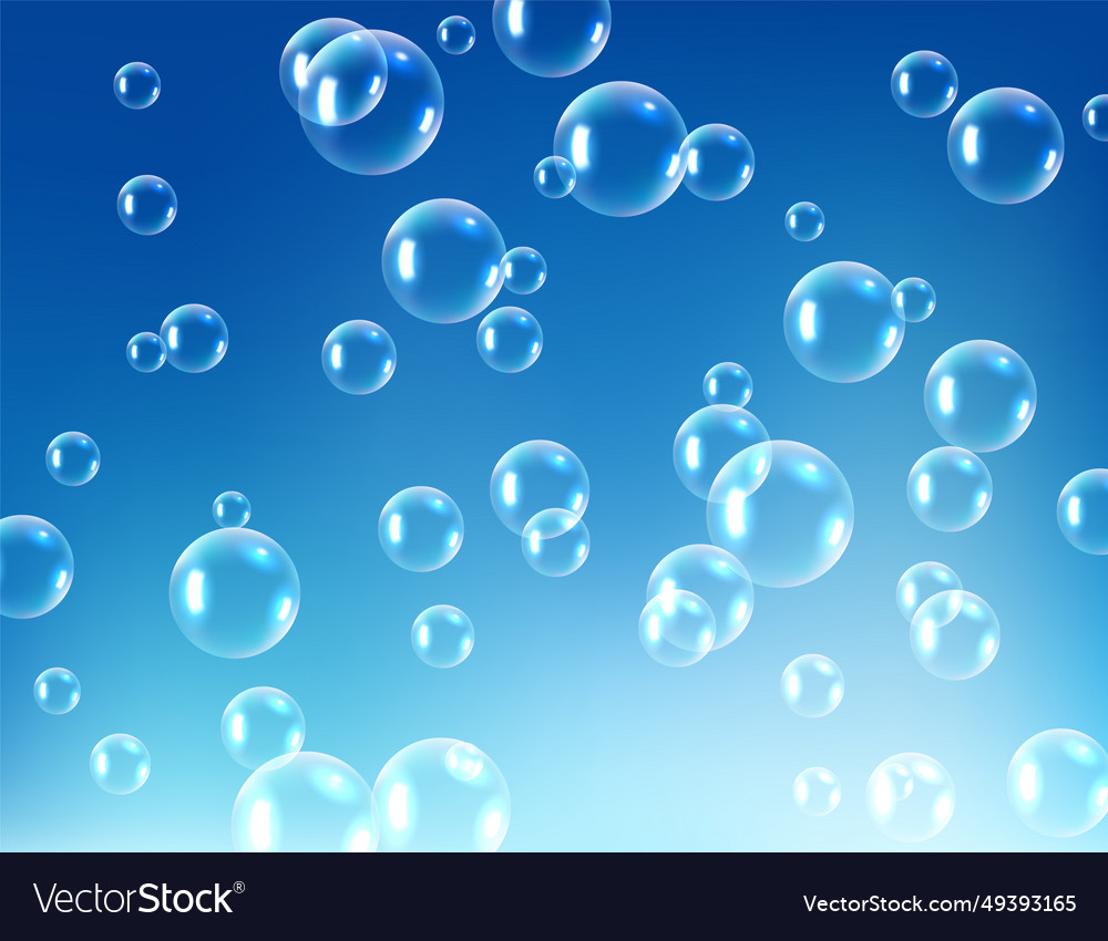 Blue wash bubble background soap Royalty Free Vector Image