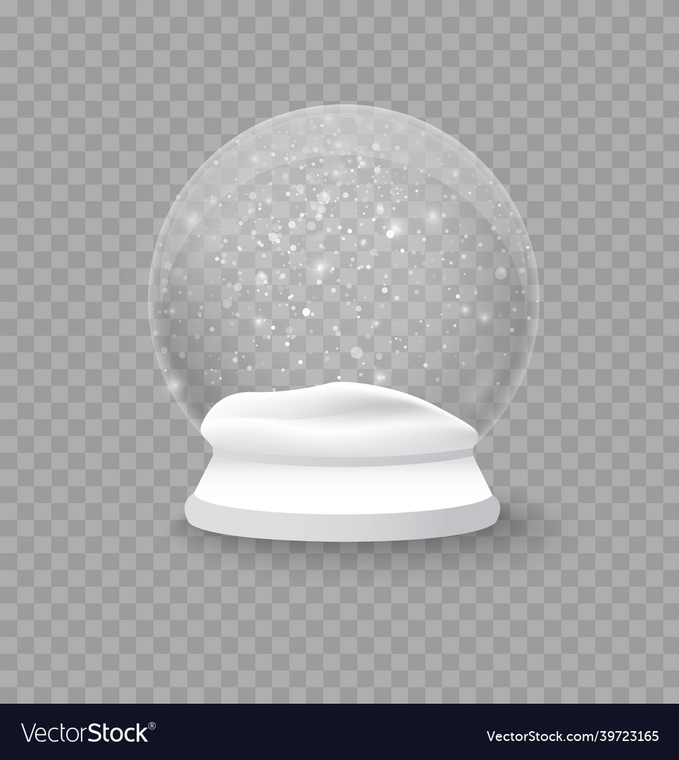 Christmas crystal snow ball winter in glass Vector Image