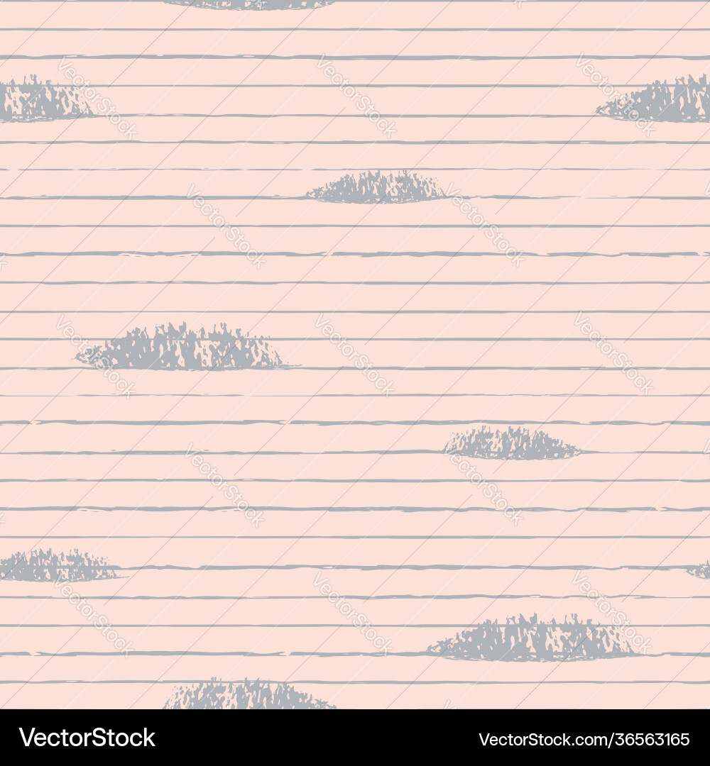 Clouds grey stripes pink seamless pattern Vector Image