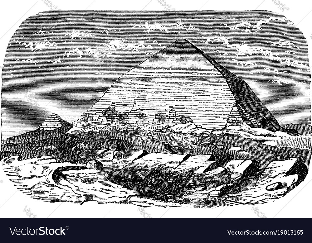 Pyramid of dashur approximately vintage engraving