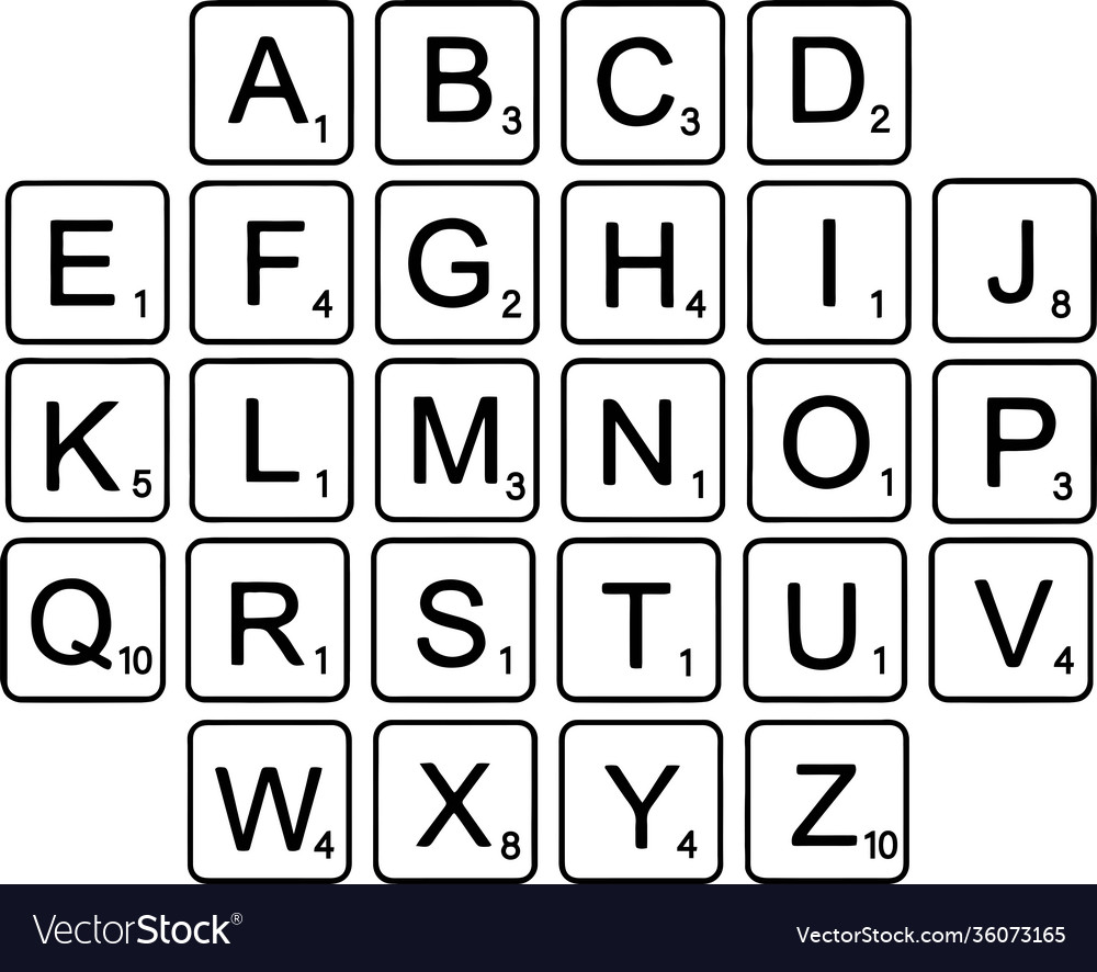 Premium Vector  Set of cute scrabble tiles