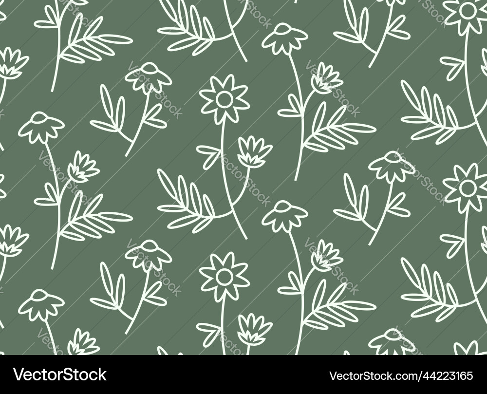 Seamless pattern with daisies Royalty Free Vector Image