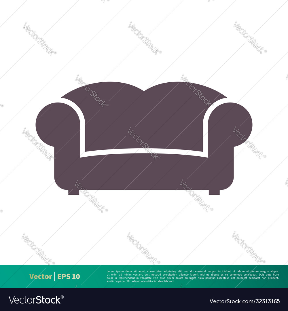 Sofa couch icon logo template design eps 10