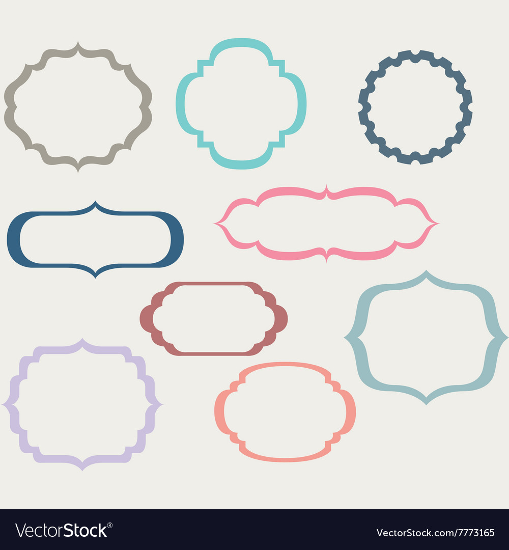 Vintage digital frames set Royalty Free Vector Image