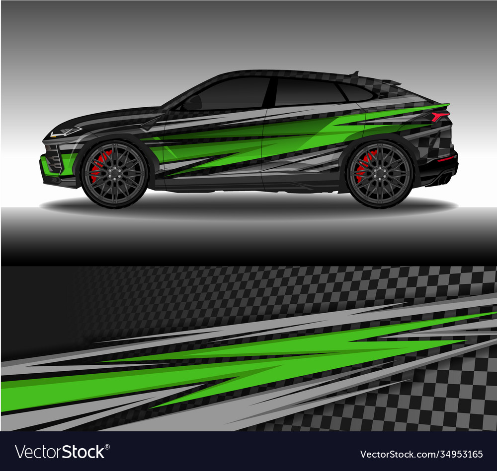 Wrap car decal design custom livery race rally Vector Image