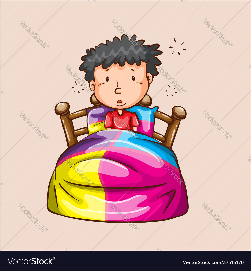 Boy with colour full blankets Royalty Free Vector Image